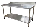 Bàn chặt Inox 1 giá phẳng dưới bàn, có thành chắn sau